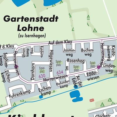 Stadtplan Gartenstadt Lohne