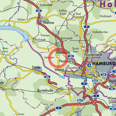 Landkarte Geest und Marsch Südholstein
