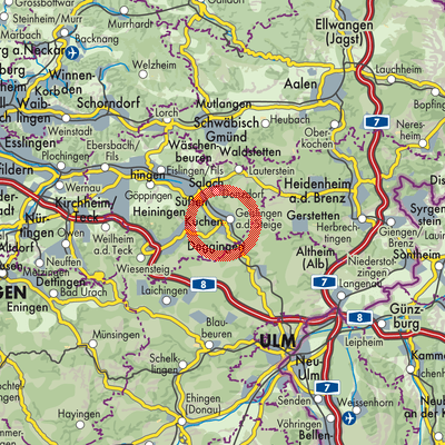 Landkarte Geislingen an der Steige