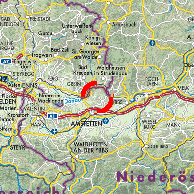 Landkarte Neustadtl an der Donau