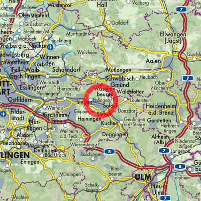 Landkarte Gemeindeverwaltungsverband Eislingen-Ottenbach-Salach