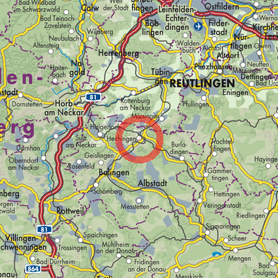 Landkarte Gemeindeverwaltungsverband Hechingen