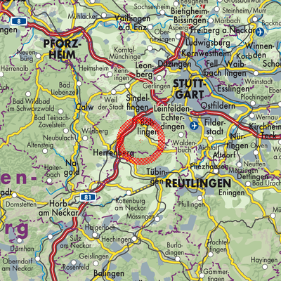 Landkarte Gemeindeverwaltungsverband Holzgerlingen