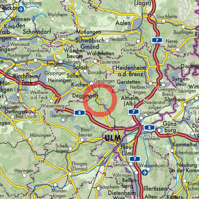 Landkarte Gemeindeverwaltungsverband Lonsee-Amstetten