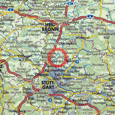 Landkarte Gemeindeverwaltungsverband Marbach am Neckar