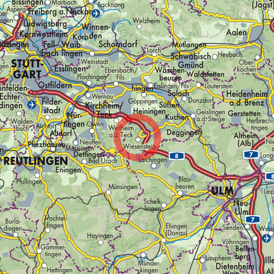 Landkarte Gemeindeverwaltungsverband Oberes Filstal