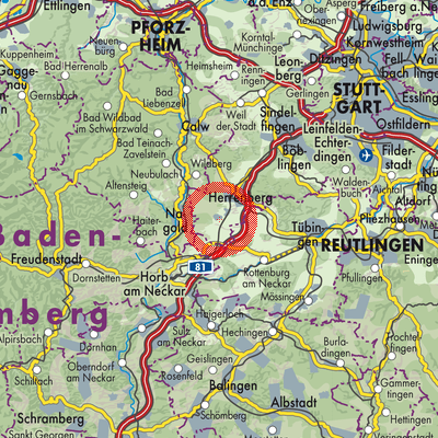 Landkarte Gemeindeverwaltungsverband Oberes Gäu
