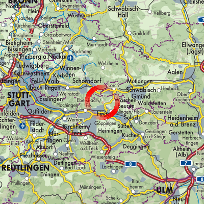 Landkarte Gemeindeverwaltungsverband Östlicher Schurwald
