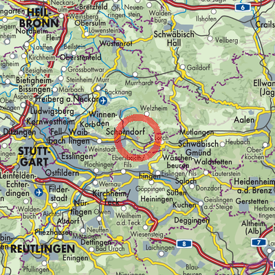 Landkarte Gemeindeverwaltungsverband Plüderhausen-Urbach