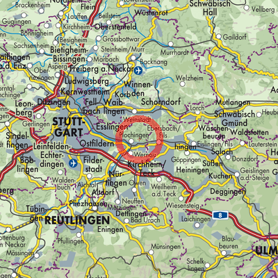 Landkarte Gemeindeverwaltungsverband Reichenbach an der Fils