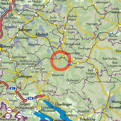 Landkarte Gemeindeverwaltungsverband Sigmaringen