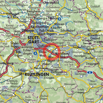 Landkarte Gemeindeverwaltungsverband Wendlingen am Neckar