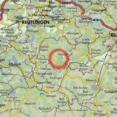 Landkarte Gemeindeverwaltungsverband Zwiefalten-Hayingen