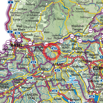 Landkarte Gipf-Oberfrick