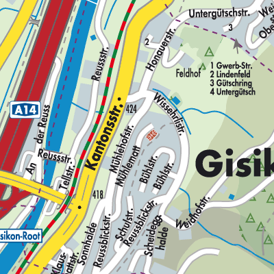 Stadtplan Gisikon