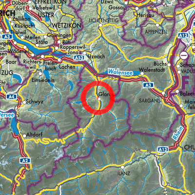 Landkarte Glarus