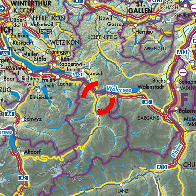 Landkarte Glarus Nord