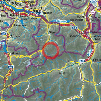 Landkarte Glarus Süd