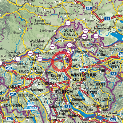 Landkarte Glattfelden