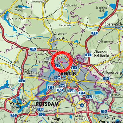 Landkarte Glienicke/Nordbahn