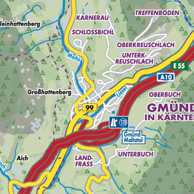 Übersichtsplan Gmünd in Kärnten