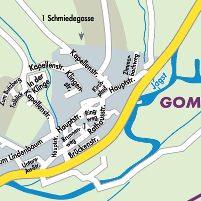 Stadtplan Gommersdorf