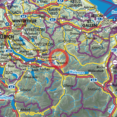 Landkarte Gommiswald