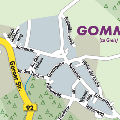 Stadtplan Gommla
