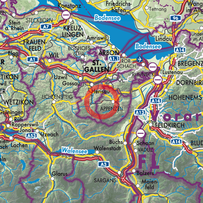 Landkarte Gonten