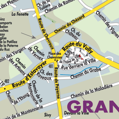 Stadtplan Grandcour