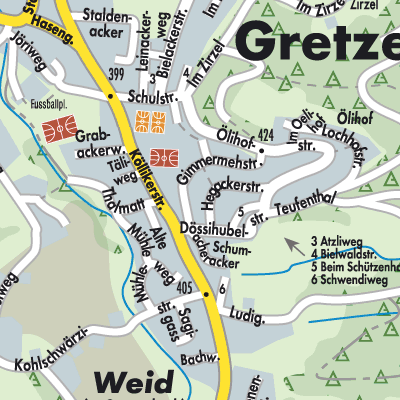 Stadtplan Gretzenbach