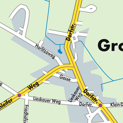 Stadtplan Groß Düben - Dźěwin