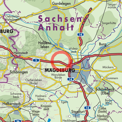 Landkarte Groß Santersleben