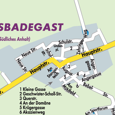 Stadtplan Großbadegast