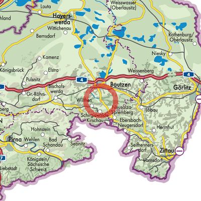 Landkarte Großpostwitz/O.L. - Budestecy
