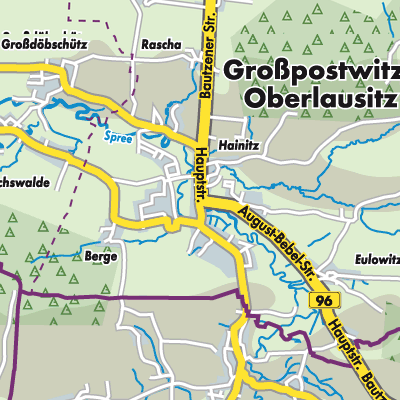 Übersichtsplan Großpostwitz/O.L. - Budestecy