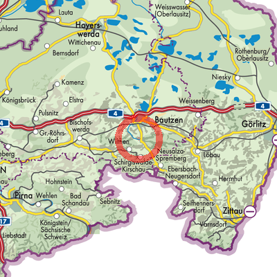 Landkarte Großpostwitz/Oberlausitz