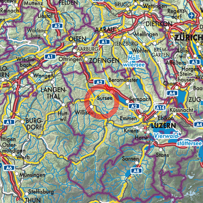 Landkarte Grosswangen