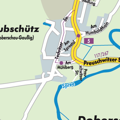 Stadtplan Grubschütz - Hrubjelčicy