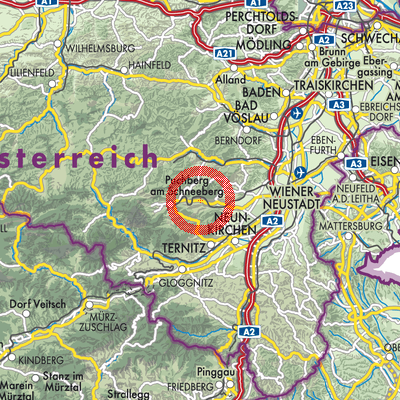 Landkarte Grünbach am Schneeberg