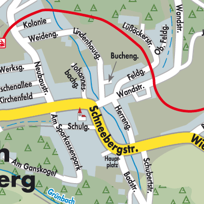 Stadtplan Grünbach am Schneeberg