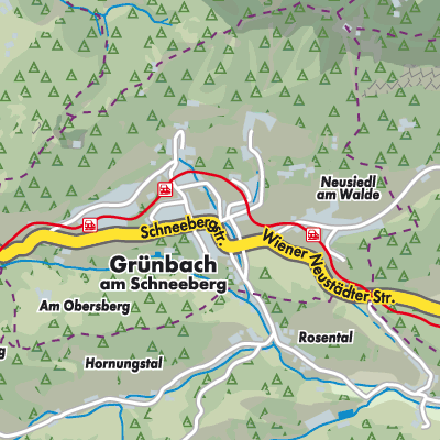 Übersichtsplan Grünbach am Schneeberg