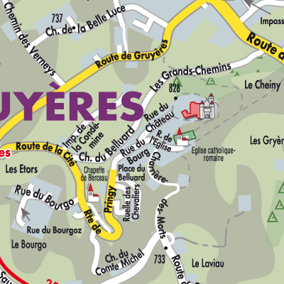 Stadtplan Gruyères