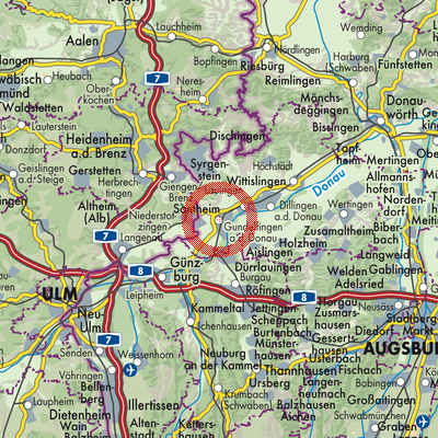 Landkarte Gundelfingen an der Donau (VGem)
