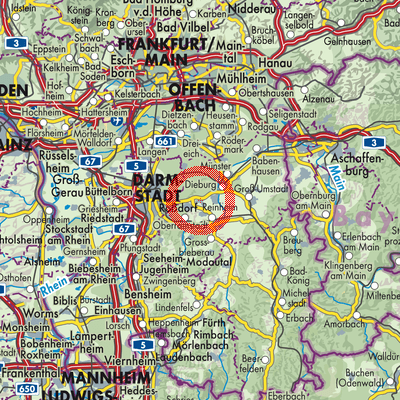 Landkarte Gundernhausen