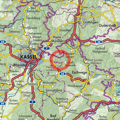 Landkarte Gutsbezirk Kaufunger Wald