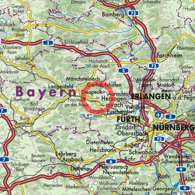 Landkarte Hagenbüchach-Wilhelmsdorf (VGem)