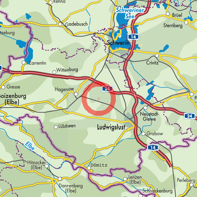 Landkarte Hagenow-Land