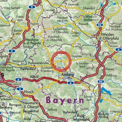 Landkarte Hahnbach (VGem)