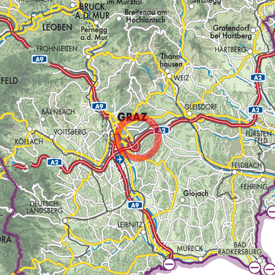 Landkarte Hart bei Graz